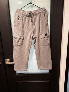 Kids Cargo Jogger Sweatpants in Light Gray